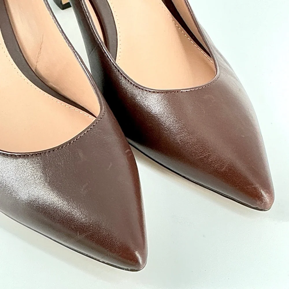 Cole Haan Grand 360 Size 9.5 Brown Leather Pointed Toe Heel Pumps NEW Mylah $130